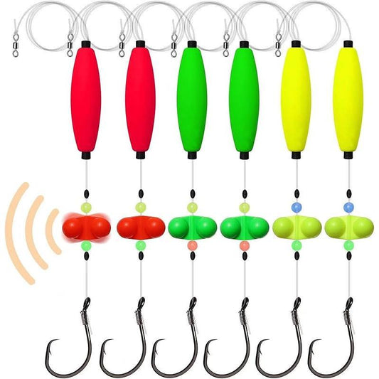 Catfish Rigs Santee Rig Catfish Float Rigs Circle Hooks 6/0 8/0 Catfishing Tackle 6Pcs, Catfish Fishing Tackle Making Kit Equipment Accessories with Float, Hook, Swivel and Fishing Bell Fathersdaygifts